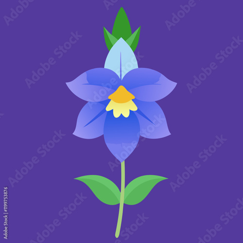 vector illustration of a delphinium flower