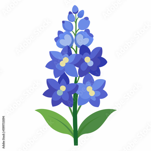 vector illustration of a delphinium flower