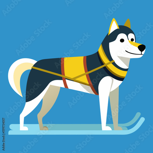dog sled cartoon