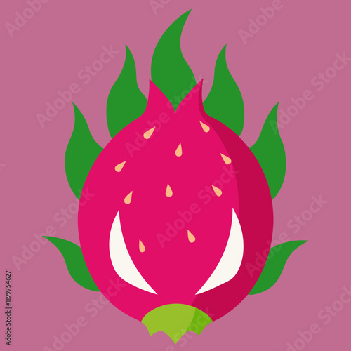 dragon fruit on white background