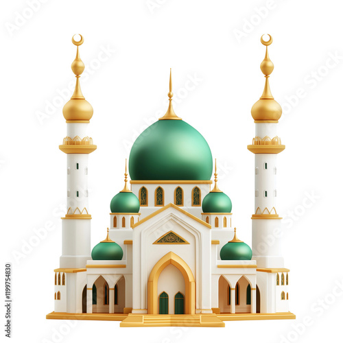 Wallpaper Mural 3D vector icon of a mosque, set against a transparent background png (2) Torontodigital.ca