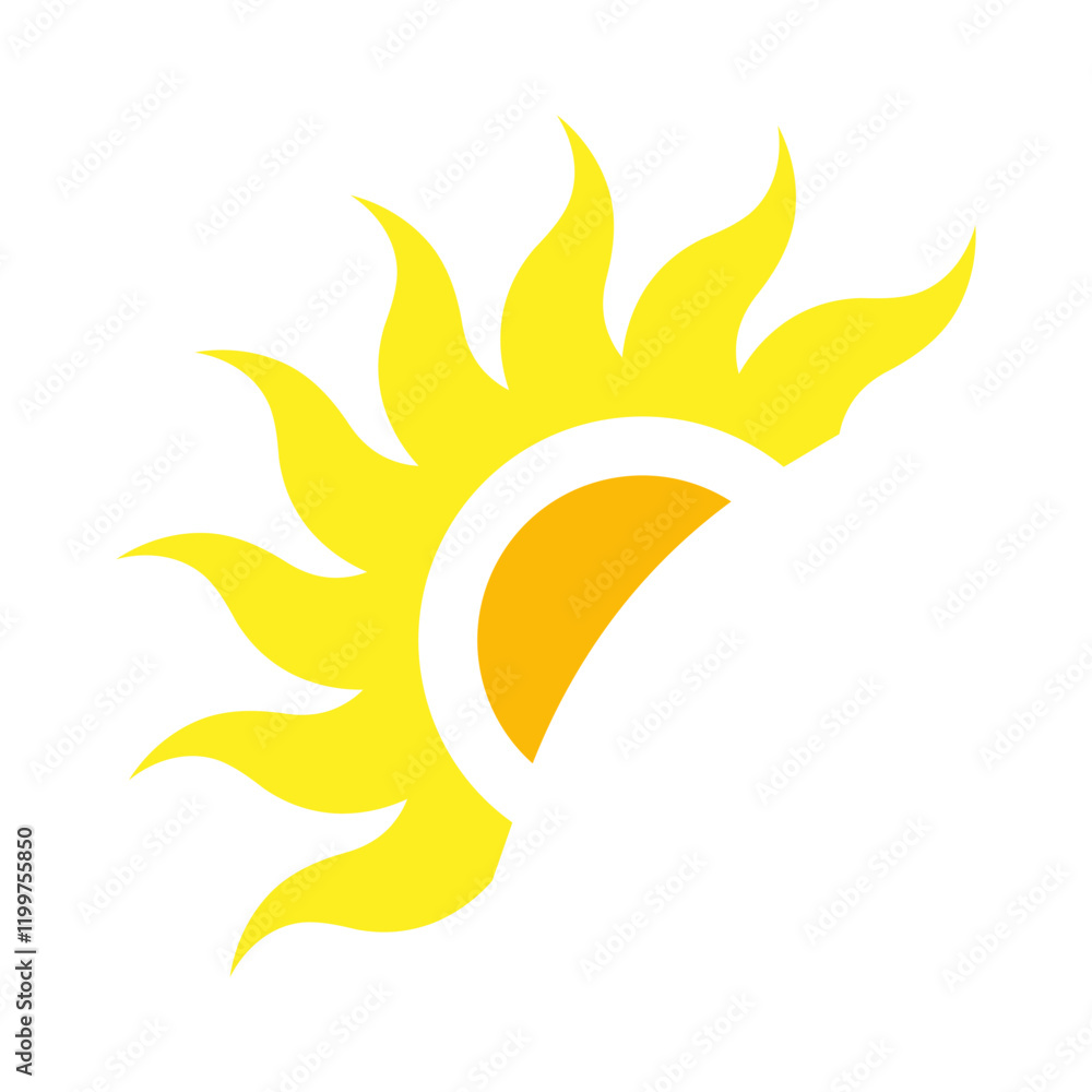 Sun icon design template Sun icon design template