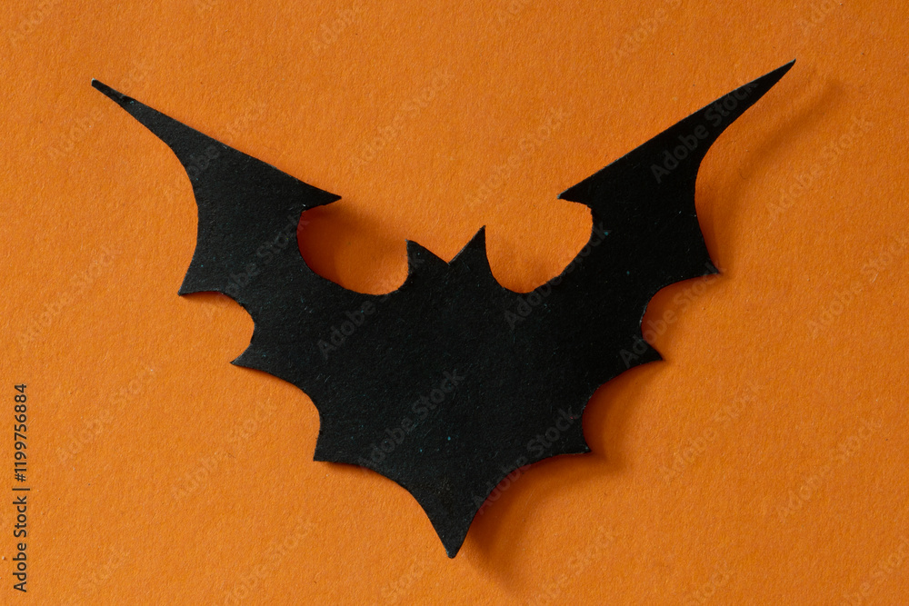 Fototapeta premium Halloween background with bat paper cut out