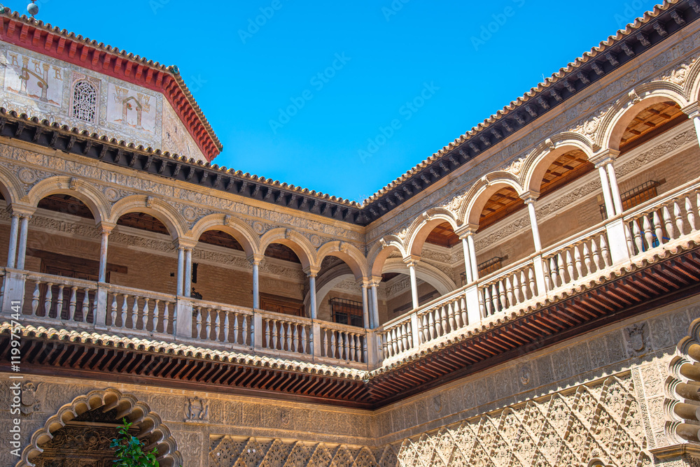 Fototapeta premium Groto in the gardens of Royal palace of Alcazar Seville Andelusia Spain