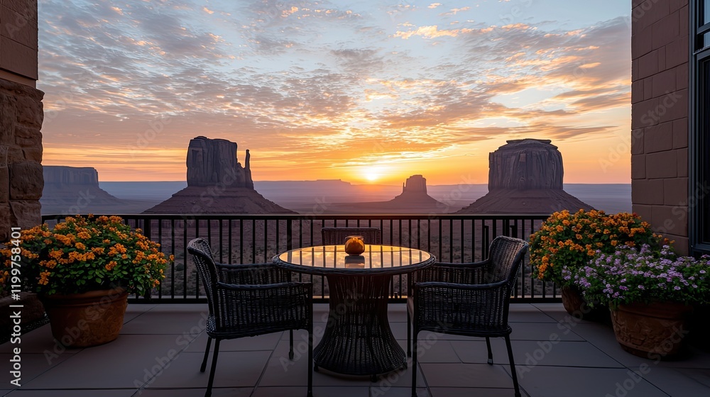 Naklejka premium Sunset viewpoint monument valley landscape
