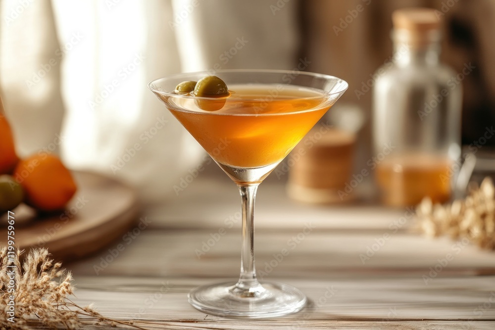 Refreshing Cocktail in Elegant Glass Refreshing Cocktail in Elegant Glass