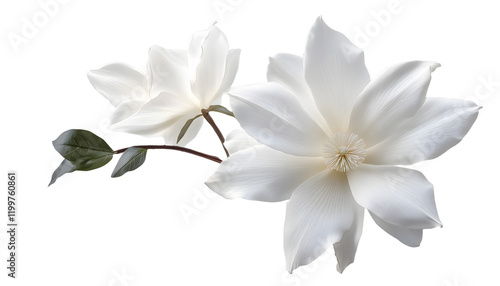 white flower isolated on transparent background cutout