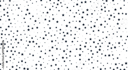 A pattern of small black stars scattered across a white background