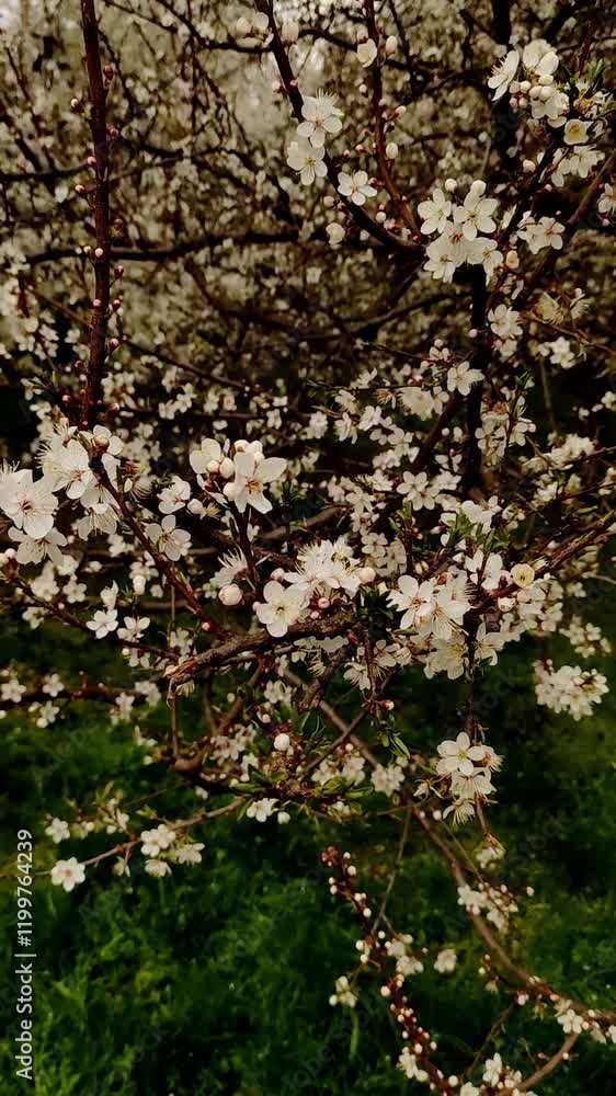 Blooming apple tree in prague springtime petrin garden Blooming apple tree in prague springtime petrin garden
