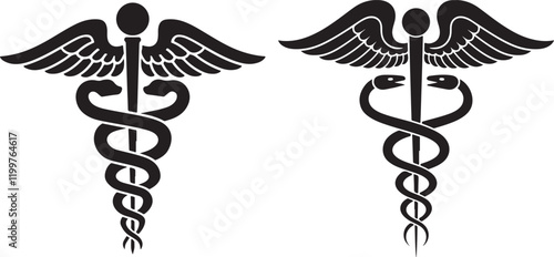 Symbol medical caduceus vector image