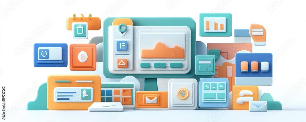 A colorful digital illustration of various user interface elements, including graphs, charts, and icons, representing data visualization and technology. A colorful digital illustration of various user interface elements, including graphs, charts, and icons, representing data visualization and technology.