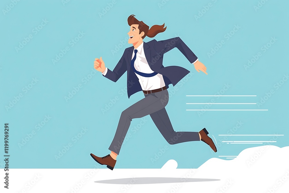 Businessman Running: A dynamic illustration of a businessman sprinting forward with determination, symbolizing ambition, speed, and overcoming obstacles. Businessman Running: A dynamic illustration of a businessman sprinting forward with determination, symbolizing ambition, speed, and overcoming obstacles.