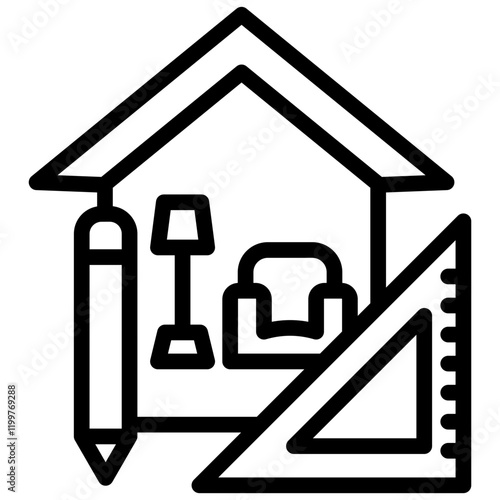 Interior Design Outline Icon