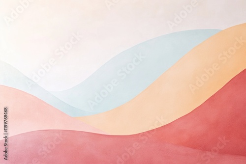 Vibrant hills with smooth curves, painted in pastel tones of pink, orange and yellow.