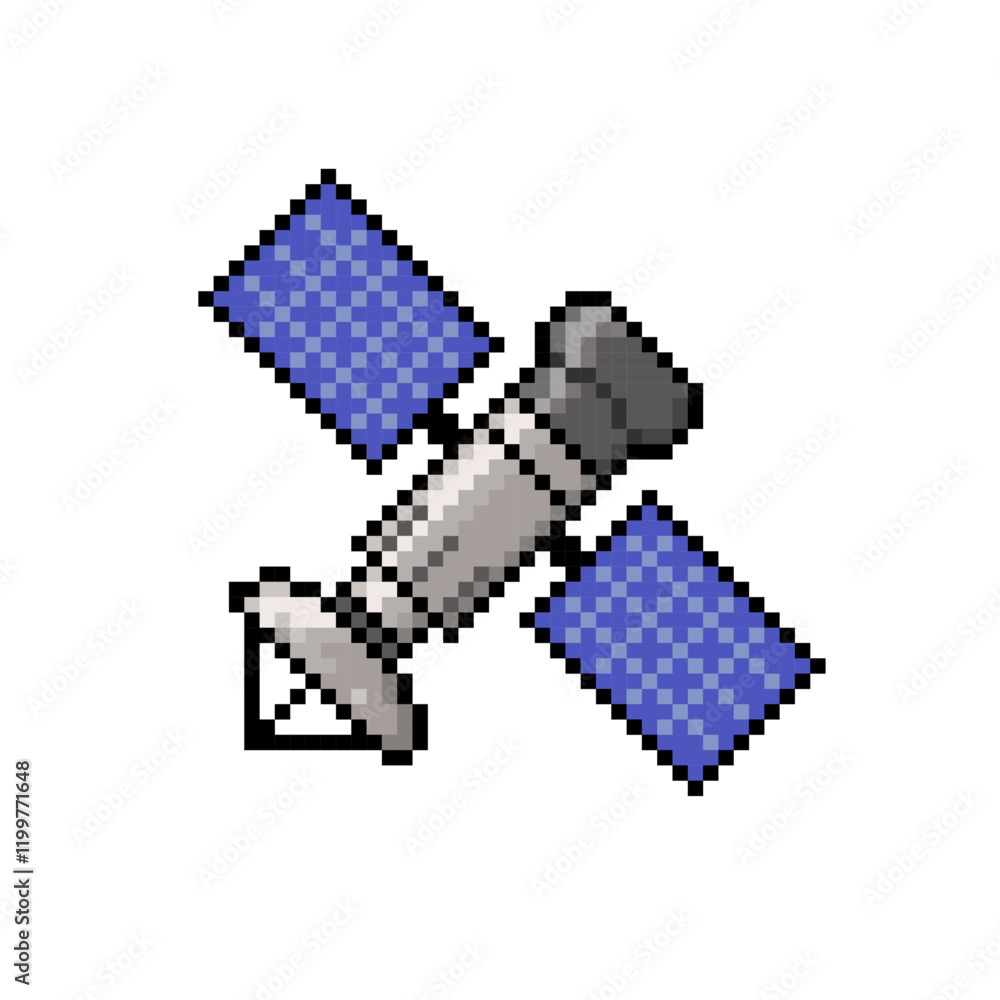 Fototapeta premium satelite space station pixel art