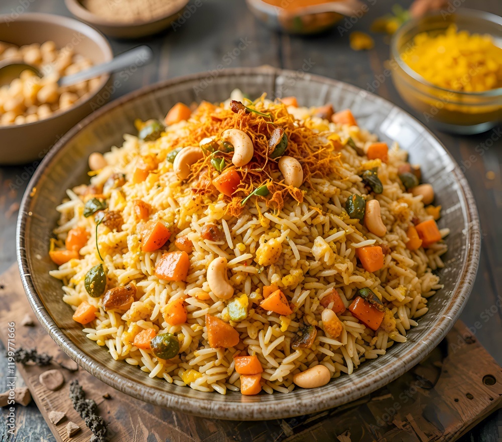 Saffron Vegetable Biryani with Cashews Saffron Vegetable Biryani with Cashews