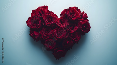 Wallpaper Mural Heart-Shaped Red Rose Arrangement - Elegant Romance Torontodigital.ca