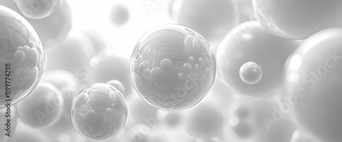 Wallpaper Mural Abstract white spheres floating in a bright background. Torontodigital.ca