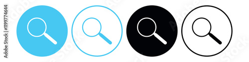 Magnifying Glass Icon Set - Minimalist Search Icons
