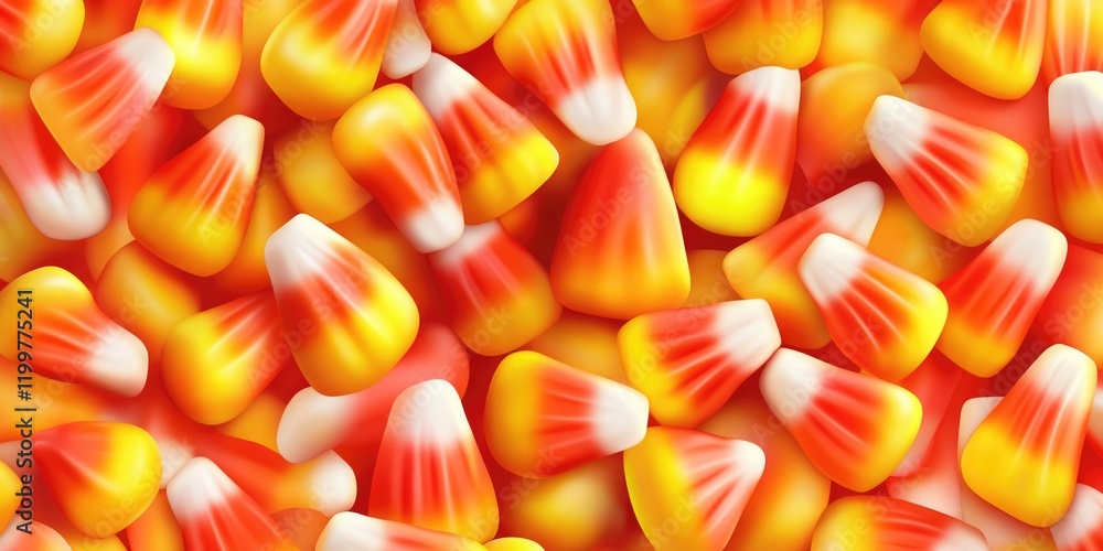 Close-up of a large group of colorful candy corn, evoking the spirit of autumn festivities and treats. Close-up of a large group of colorful candy corn, evoking the spirit of autumn festivities and treats.