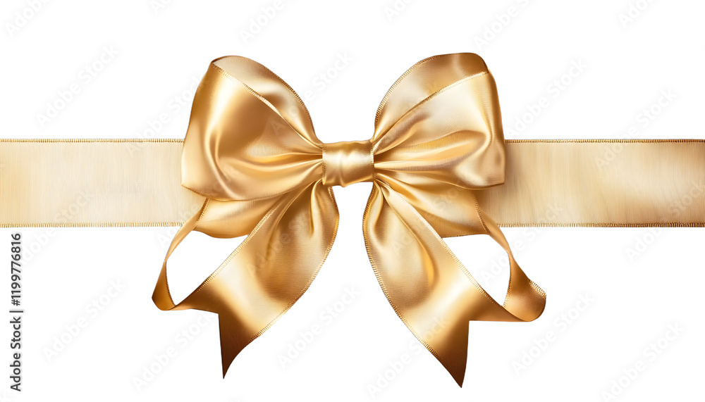gold ribbon bow border isolated on transparent background cutout gold ribbon bow border isolated on transparent background cutout