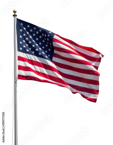 american flag on a transparent background