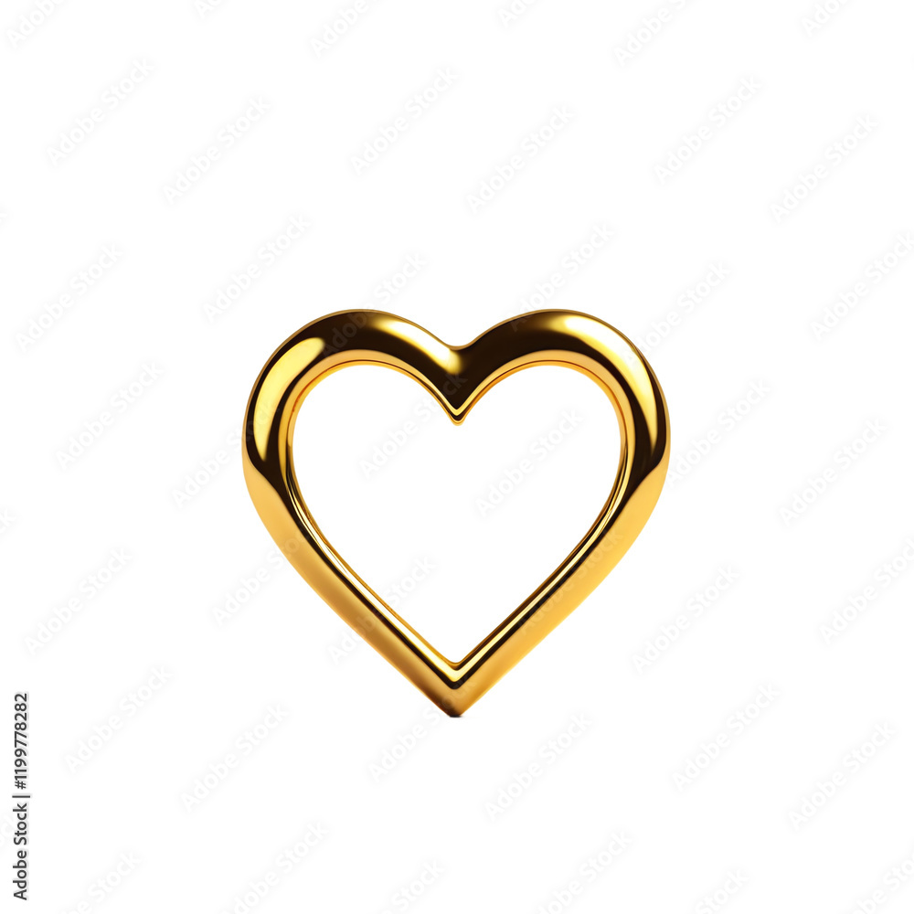 Shiny golden heart isolated on a white or transparent background Shiny golden heart isolated on a white or transparent background