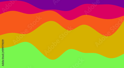 Abstract wavy multicolored background with harmonic gradient waves flowing from top to bottom