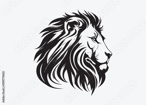 Wallpaper Mural Hand drawn animal lion silhouette Torontodigital.ca