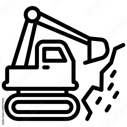 Excavation Outline Icon