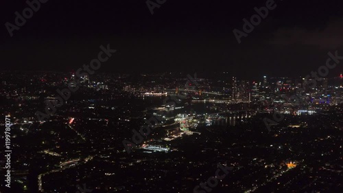 Wallpaper Mural Aerial Drone view of Sydney Harbour Bridge NYE New Years Eve fireworks, colourful fire works lighting the night skies with vivid multi colours Sydney NSW Australia Torontodigital.ca