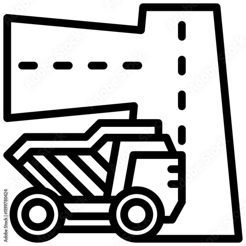 Haul Road Outline Icon