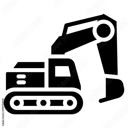 Excavator Glyph Icon