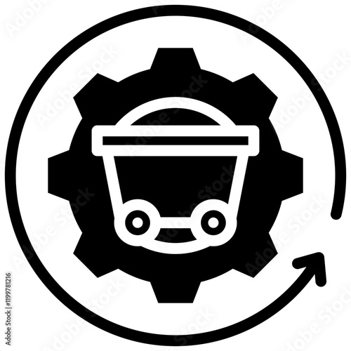 Quarrying Process Glyph Icon