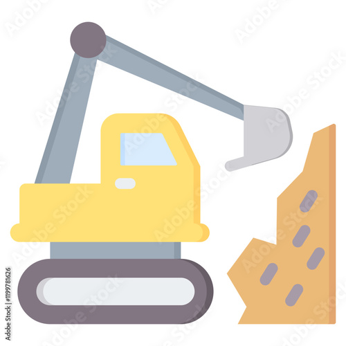 Excavation Flat Icon