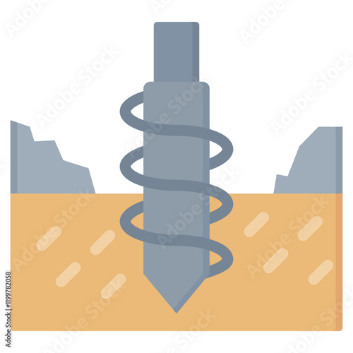 Geotechnical Survey Flat Icon