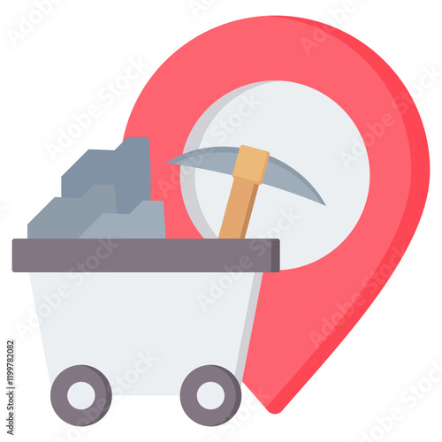 Quarrying Site Flat Icon