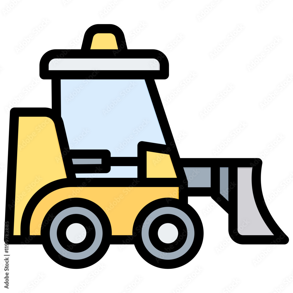 Bulldozer Outline Color Icon Bulldozer Outline Color Icon