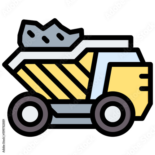 Dump Truck Outline Color Icon