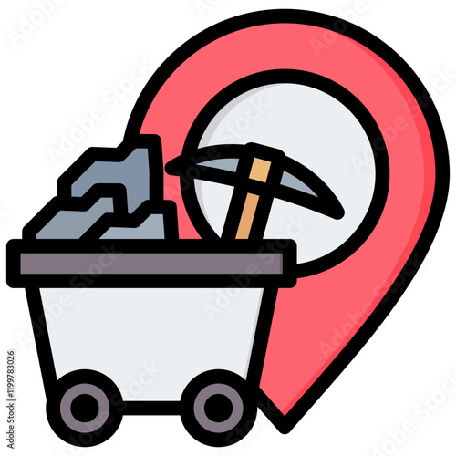 Quarrying Site Outline Color Icon