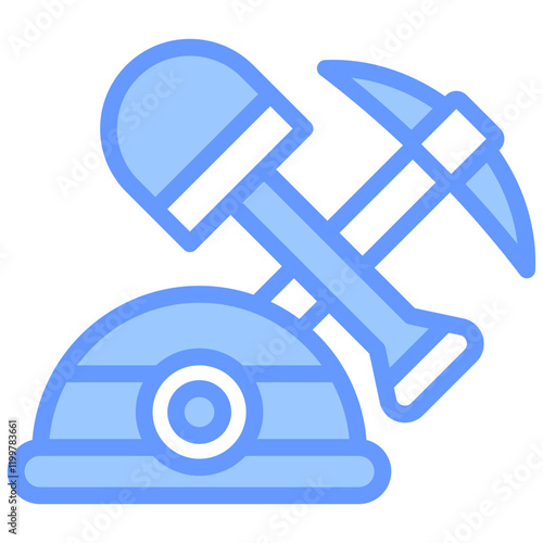 Quarrying Equipment Blue Icon