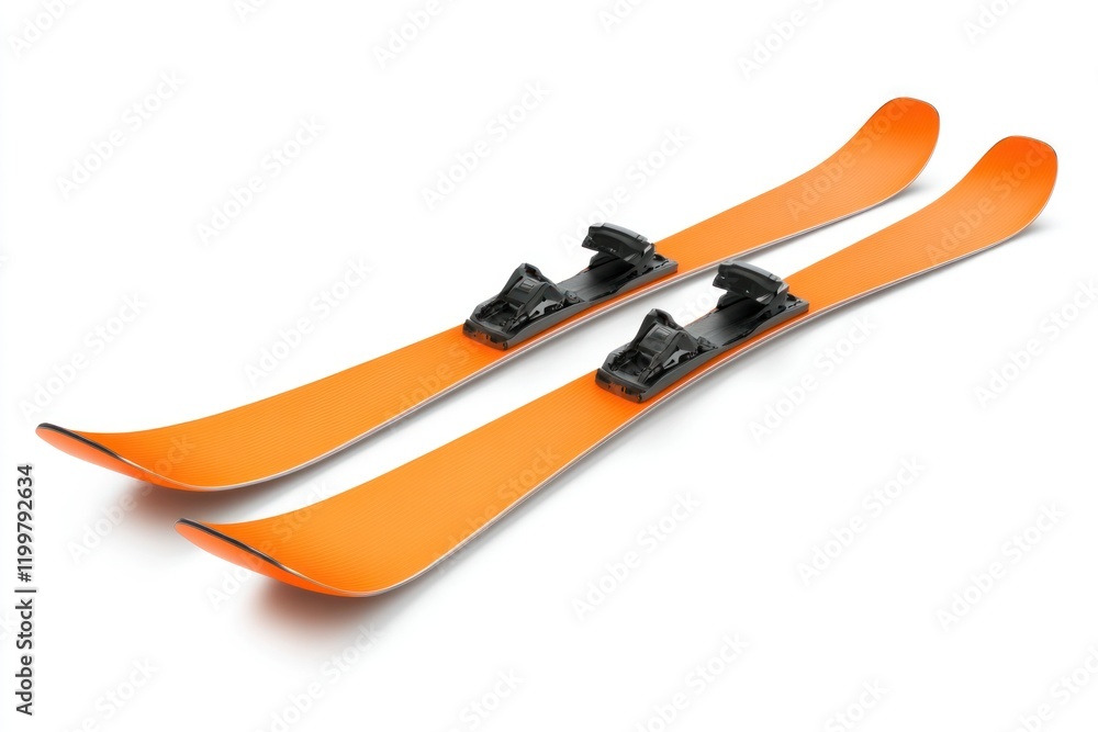 Bright Orange Skis for Winter Sports Adventures Bright Orange Skis for Winter Sports Adventures