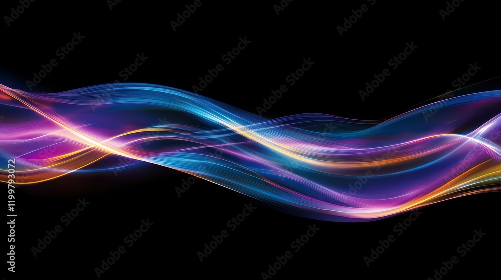 Abstract composition with vivid lens glare and light flares against a black background. Abstract composition with vivid lens glare and light flares against a black background.