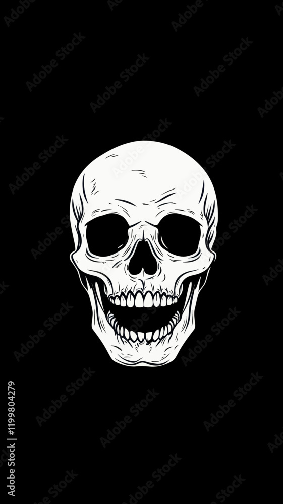 Minimalist Skull Graphic Vector Art for T-Shirt Design and Branding Minimalist Skull Graphic Vector Art for T-Shirt Design and Branding