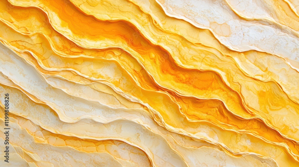 Obraz premium Textured Layers of Yellow and Cream with Soft Natural Waves