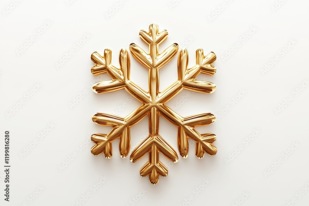 Elegant bronze snowflake ornament in 3d style for winter celebrations. Perfect holiday decoration for festive designs and seasonal projects on a clean backdrop Elegant bronze snowflake ornament in 3d style for winter celebrations. Perfect holiday decoration for festive designs and seasonal projects on a clean backdrop