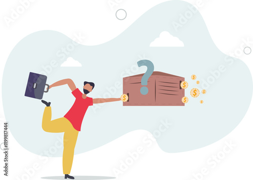 Investment earnings, money saving, growth stock market with high capital gain return or dividend concept.flat characters.