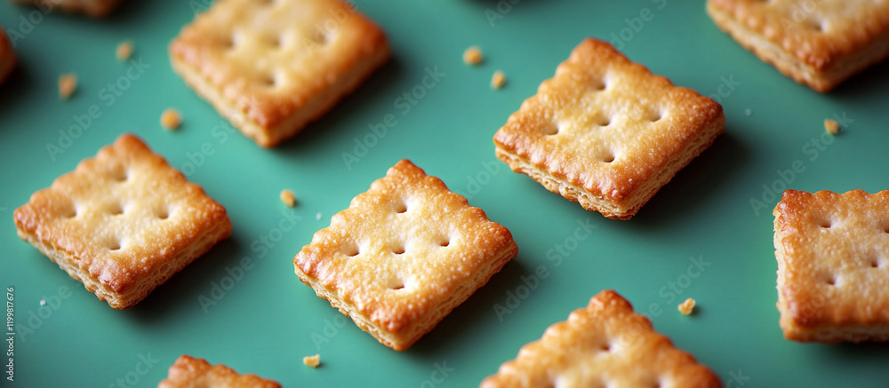 A cracker on a green background. A cracker on a green background.
