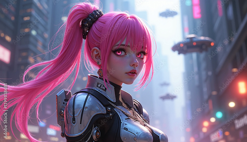 anime girl with headset vibe to music , cyberpunk, sci-fi, fantasy anime girl with headset vibe to music , cyberpunk, sci-fi, fantasy
