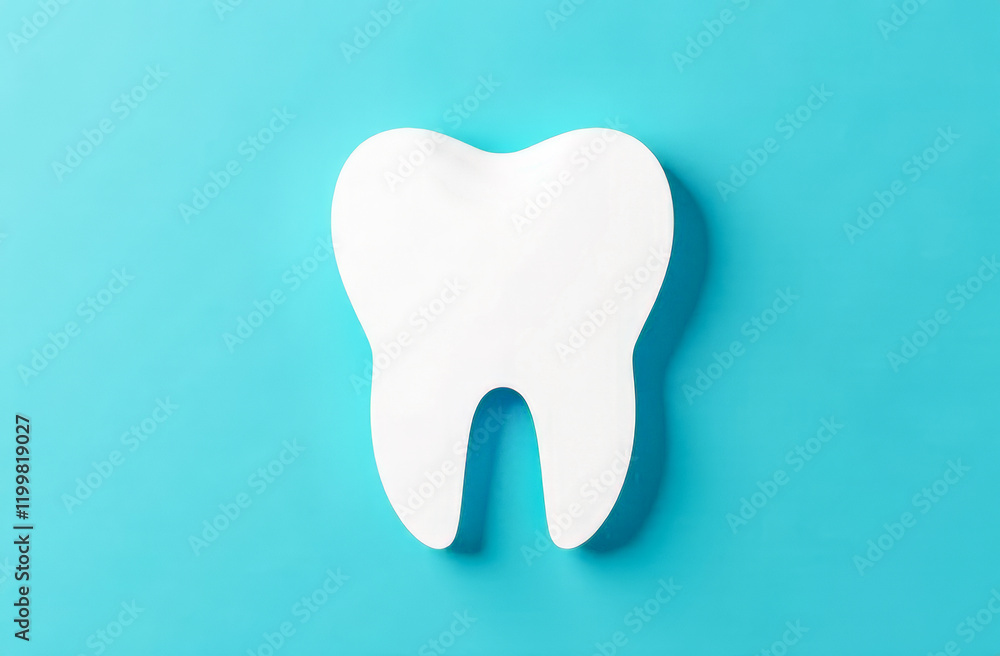 illustration of a white tooth made of paper on a blue background. the symbol of dentistry. International Dentist's Day. free space for text illustration of a white tooth made of paper on a blue background. the symbol of dentistry. International Dentist's Day. free space for text